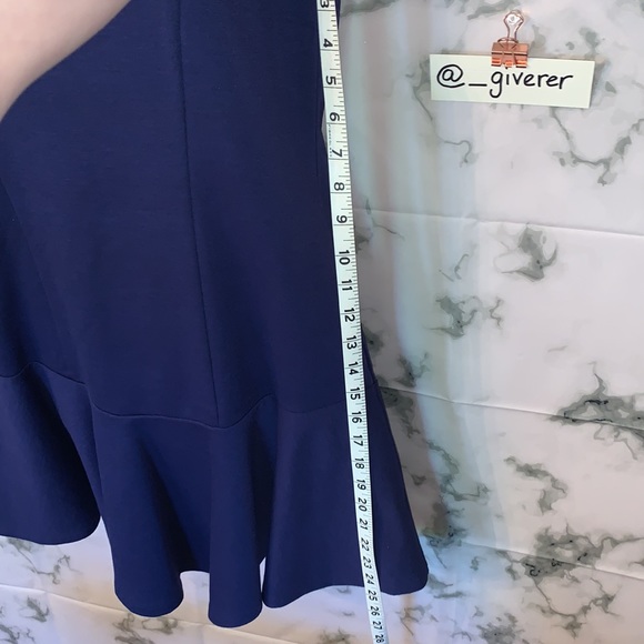 L Kimchi Blue Drop Waist Princess Cut Blue Jersey Dress - Picture 4 of 15